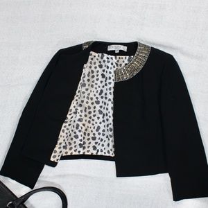 GORGEOUS Cropped Collarless Embellished Ja…